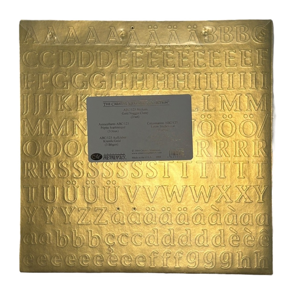 GOLD NUGGET x3 Creative Memories ABC 123 Letters & Numbers Stickers Alphabet NEW